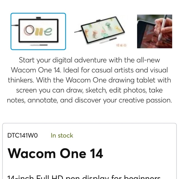 Wacom One Drawing Tablet **SEE DESCRIPTION - Picture 5 of 6
